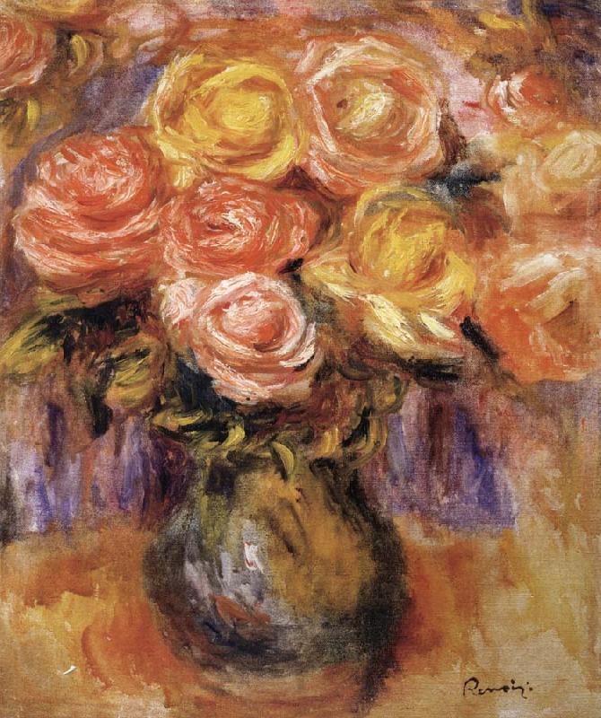 Pierre Renoir Vase of Roses oil painting picture